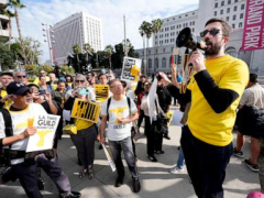 Los Angeles Times guild phases a 1-day walkout in demonstration of expected layoffs