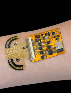 Electronic skin for tracking tension actions