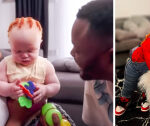 Black Mom With Ginger Albino Baby Reveals What She Does to Make Him Feel Included in the Family