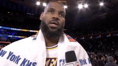 LeBron James used a Knicks towel after a huge win in New York and NBA fans extremely hypothesized about his future
