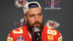 Travis Kelce had a 4-word action to the bet about him and Taylor Swift getting engaged after the Super Bowl