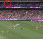 AFL reacts after the ball strikes spider-cam throughout Collingwood’s MCG clash with Sydney
