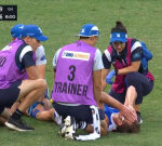 Josh Goater goes down with Achilles injury throughout North Melbourne’s AFL clash with GWS