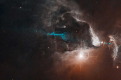 Hubble sees a brand-new star, symbolizing its existence through a cosmic light program