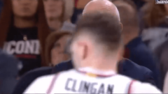 Donovan Clingan’s head conveniently eclipsed Dan Hurley as he seemingly dropped an f-bomb during national title game