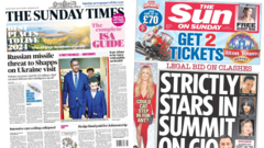 The Papers: ‘Shapps rocket danger’ and ‘Strictly stars top’