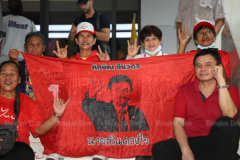 Red t-shirts prepare red carpet for Thaksin in Korat