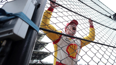 Josef Newgarden leapt into the stands (again!) to commemorate with fans after close Indy 500 win