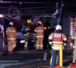 Barber store goes up in flames after being rammed by automobile in southwest Melbourne suburbanarea of Werribee