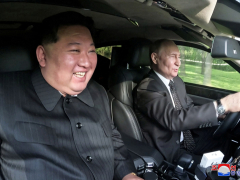 Putin and Kim take each other for a spin in Aurus limo