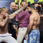 Photos: Jake Paul vs. Mike Perry ceremonial weigh-ins