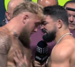 Video: Jake Paul, Mike Perry push each other after heated faceoff at ritualistic weigh-ins