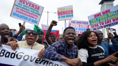 What is sustaining demonstrations and a violent crackdown in Nigeria?