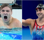 Katie Ledecky was so animated cheering with her cowbell as Bobby Finke won the 1,500m freestyle Olympic gold