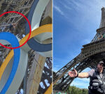 Olympics rocked by security emergencysituation as shirtless guy climbsup Eiffel Tower