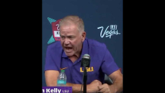 Brian Kelly’s upset, table-slamming reaction to LSU’s loss to USC isn’t assisting