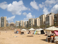 Individuals in Beirut lookfor shelter on beaches as Israeli strikes continue