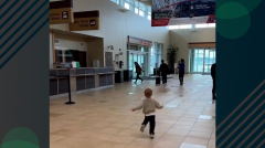 Complete speed ahead! Watch youngchild sprint through airport to see his Grandma