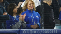 Is that Mary Hart in the front row of the Dodgers videogame? Here’s why the host was there