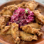 Crispy Buttermilk Chicken Ribs with Zingy Red Slaw