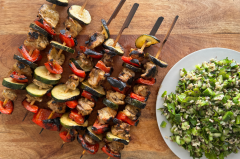 Chicken & Veggie Skewers with Herby Quinoa Salad