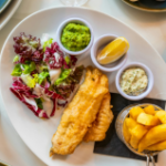 Baked Fish & Chips with Creamy Dill Dip