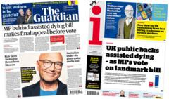 The Papers: MPs in ‘once-in-a-decade vote’ and Wallace implicated over remarks