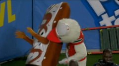 The Miami mascot rudely tried to eat one of the Pop-Tarts Bowl mascots