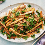 Parsnips With Spiced Peanuts and Garlic Yogurt