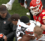 The Chiefs’ Joe Thuney showed great sportsmanship after accidentally poking Myles Garrett in the eye