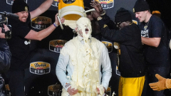 6 disgusting photos of P.J. Fleck getting the Duke’s Mayo bath from … FLAVOR FLAV!