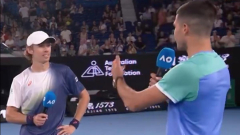 Tennis superstar Carlos Alcaraz blushes during interview after Alex de Minaur takedown