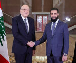 Lebanon’s PM meets Syria’s de facto leader in Damascus