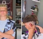 NSW teenage barber, 15, goes viral on TikTok with home haircuts