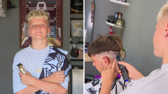 NSW teenage barber, 15, goes viral on TikTok with home haircuts