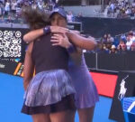 Naomi Osaka consoled after being forced to retire hurt with abdominal injury against Belinda Bencic