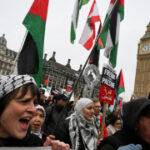 Thousands take part in London rally against Donald Trump’s Gaza plan