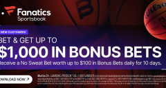 Fanatics Sportsbook Promo Delivers $1000 in No Sweat Bets for NBA, UFC, NCAAB & More