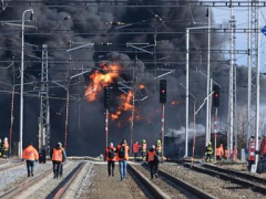 Freight train derails in Czech Republic, causing major chemical fire