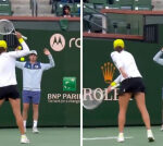 Tennis superstar Iga Swiatek under fire for smashing ball at ball kid during loss at Indian Wells