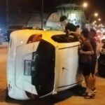 Police arrest fleeing vape sellers after car overturns