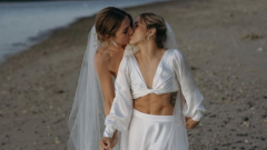 Matildas hero Katrina Gorry ties the knot with Clara Markstedt in stunning ceremony on Hamilton Island