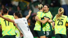 Matildas overcome Slovenia 3-0 at HBF Park in Joe Montemurro’s first match in charge