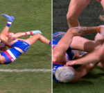 Bitter opponents Rory Lobb and Aaron Francis tangled in ‘bizarre’ scuffle late in AFL thriller