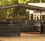Black tarp put up around Erin Patterson’s Leongatha home in Victoria as jury starts deliberations