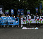 Pro-Palestine protesters at Wimbledon over Barclays sponsorship