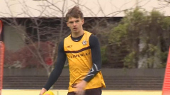 Luke Hodge answers burning question as son Cooper joins Hawks training