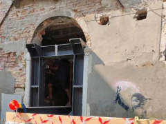 Banksy work ‘The Migrant Child’ removed from Venetian palazzo for restoration and future display