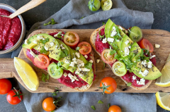 Avocado Toast with Beetroot Hummus