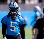 Panthers HC Dave Canales is asked how he plans on using RB Rico Dowdle in the offense